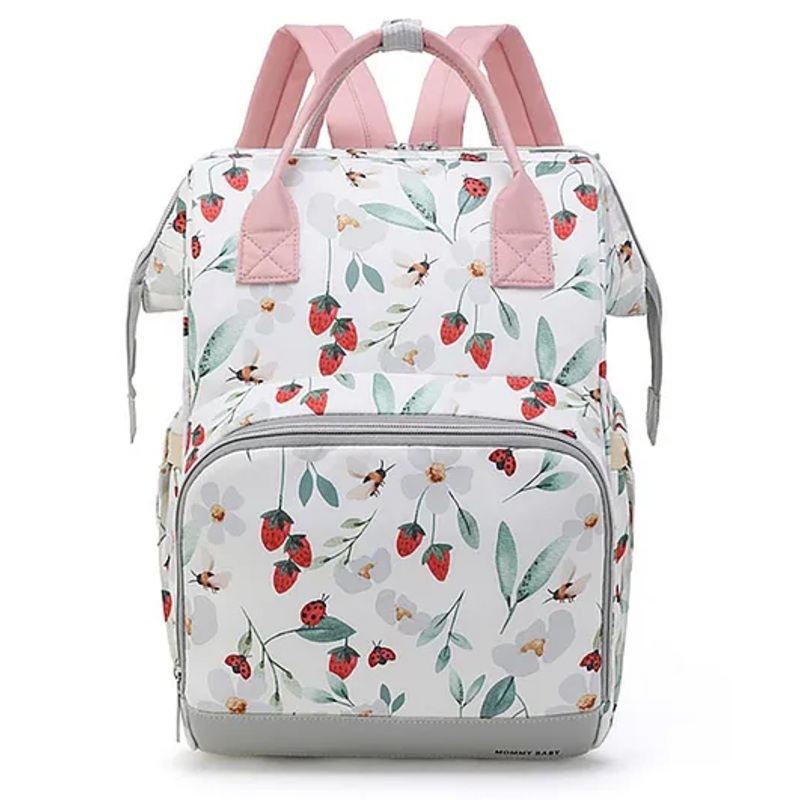 House of Quirk Baby Diaper Bag Maternity Backpack Strawberry Bugs – Multicolor