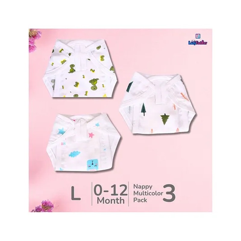 LazyToddler Muslin Nappy Set of 3  Large  (LO)