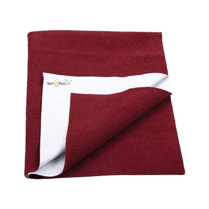 NeonateCare Microfiber Insta Dry Waterproof Baby Bed Protector Dry Sheet for Babies Small – Maroon