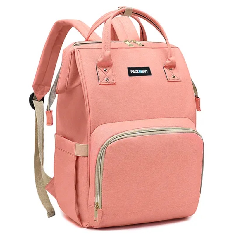 PACKNBUY Baby Diaper Bag Classic Backpack Style for Travel and Storage – Pink