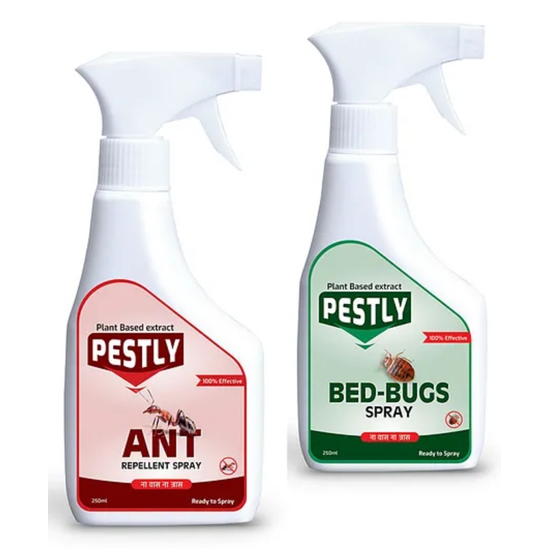 Pestly Herbal Ant & Bed Bug Spray Combo  250ml x 2 | Natural Insect Repellent Spray for Home | Chemical-Free, Pet & Baby Safe | Eco-Friendly Ant & Bed Bug Control