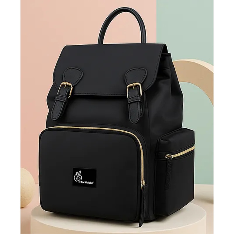 R for Rabbit Caramello Bliss Diaper Backpacks – Jade Black( Logo Color May Vary)