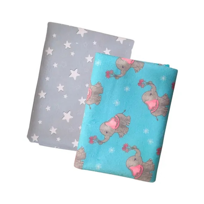 Zikku Dry Sheet for  Bed Protector Waterproof Mat Quick Absorbency Combo Medium Star & Elephant Print – Multicolour
