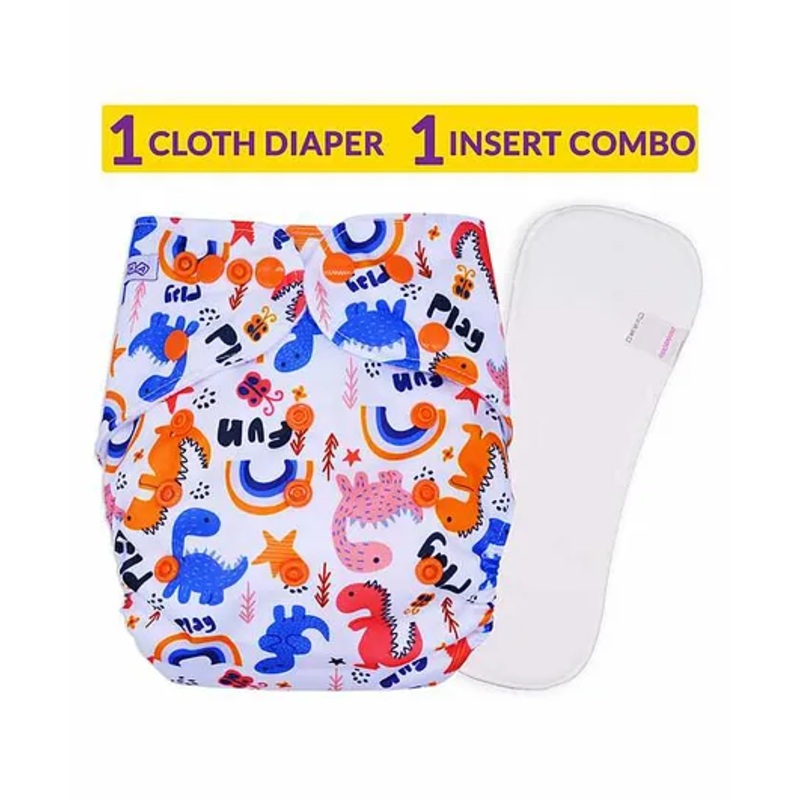 Bembika Reusable Cloth Diaper With Insert Animal Print – Multicolor