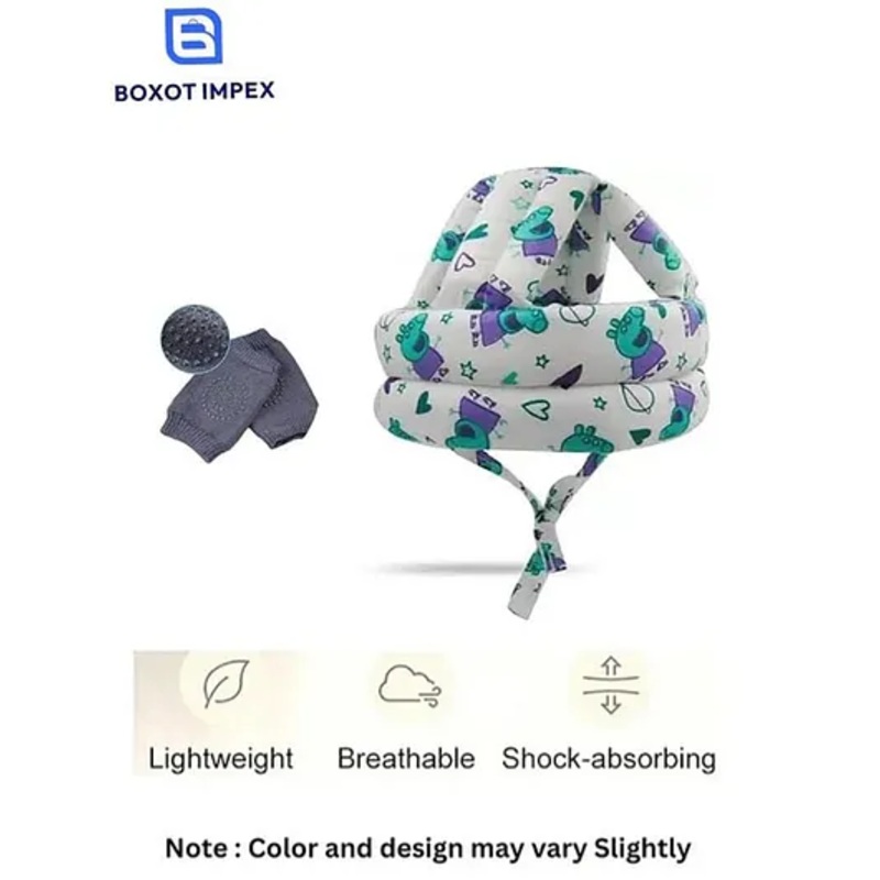 BOXOT IMPEX Adjustable Cushioned Baby Safety Helmet with knee pad (color may vary) HK-3
