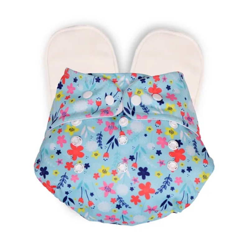 Deedry Cloth Diapers Reusable, Adjustable with Snap Buttons & comes with 2 Insert – Sky Blue