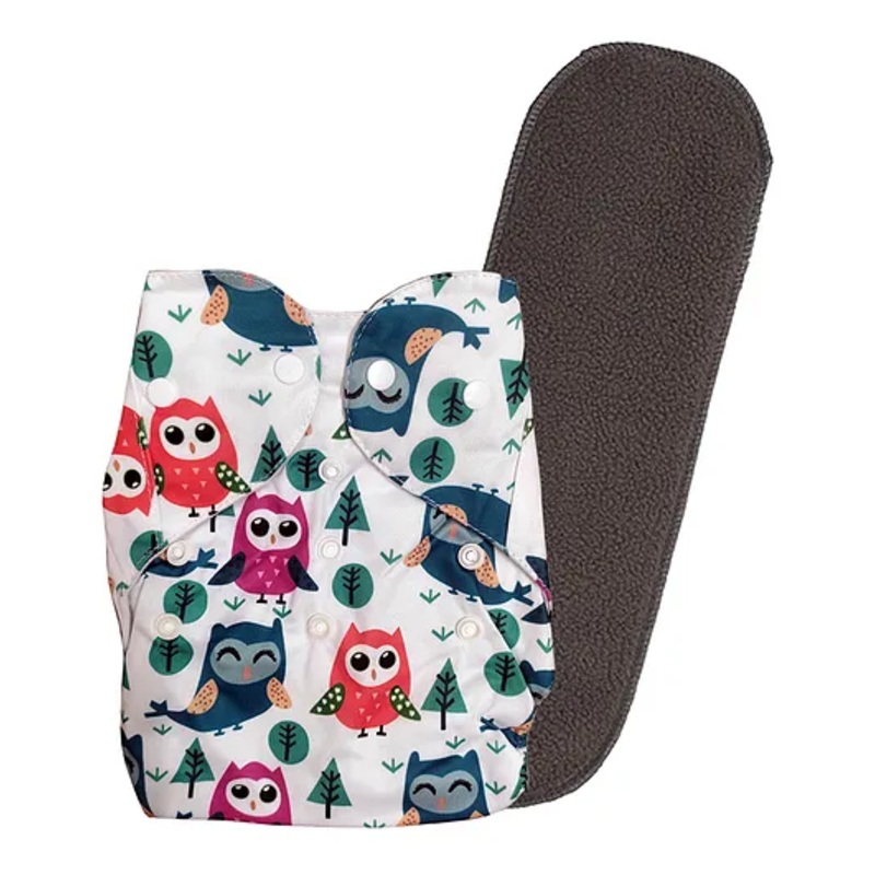 DOMENICO Washable Baby Diaper Premium Cloth Diaper Reusable, Adjustable Size, Waterproof, Pocket Cloth Diaper Nappie (1 Diaper and 1 Insert Pad)