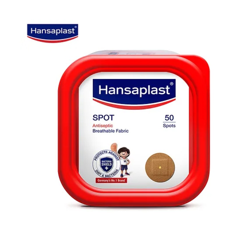 Hansaplast Antiseptic Round Shaped Spot Bandage for Small Cuts & Nicks – 50 Strips
