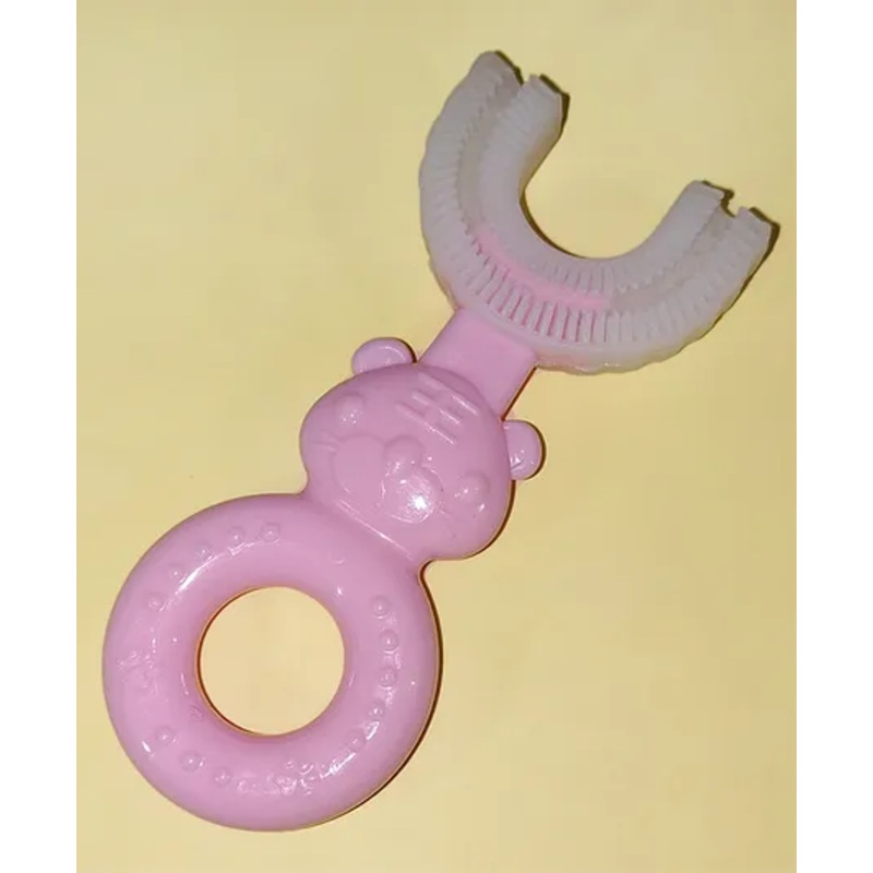 Joy Buzz Baby Silicone U Shape Toothbrush – Pink