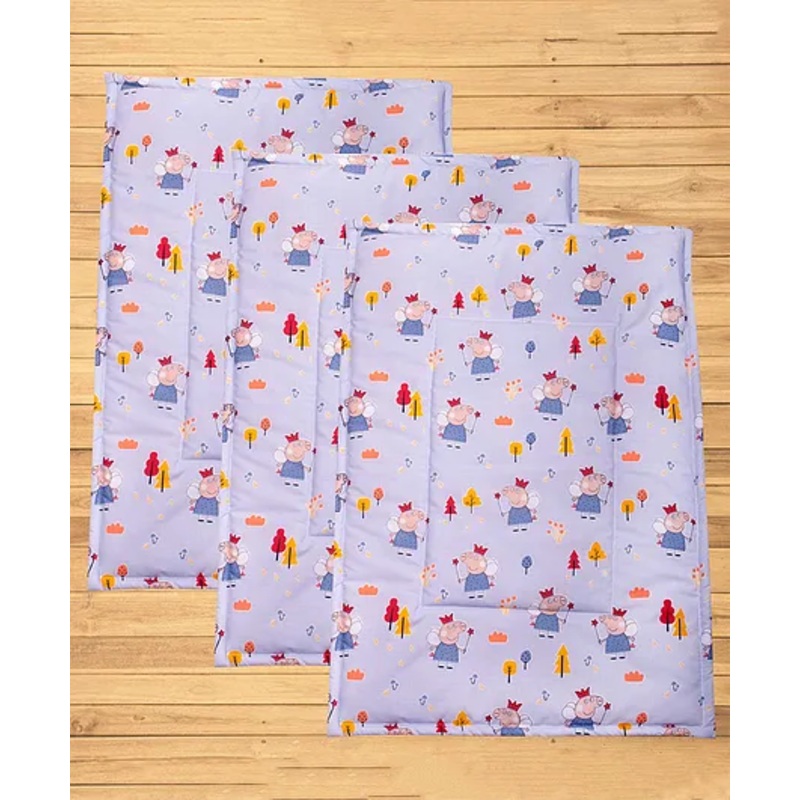 Mittenbooty Waterproof Quilted Cotton & Laminated Premium Changing Sheet Pack of 3 – Peppa Pig Print Blue