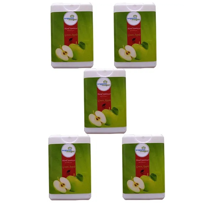 Organic Magic Pocket Hand Sanitizer Green Apple Pack of 5 – 18 ml Each