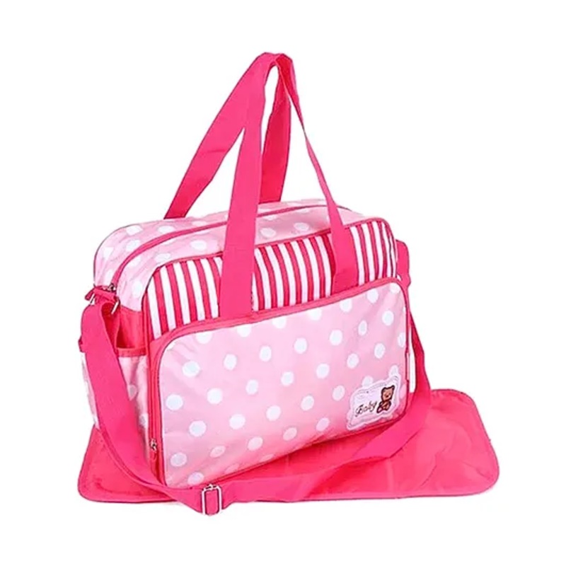 PACKNBUY Classic Baby Diaper Bag with Changing Mat – Pink