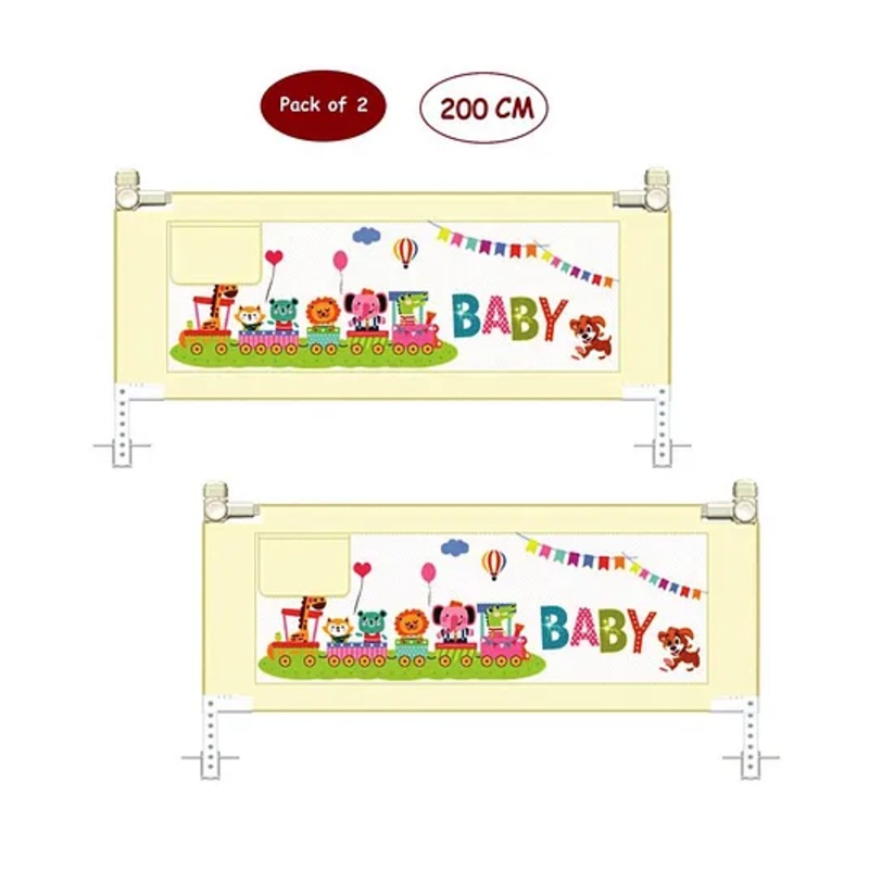 Syga 2 Pieces Baby Bed Rail 2 Meters – Cream