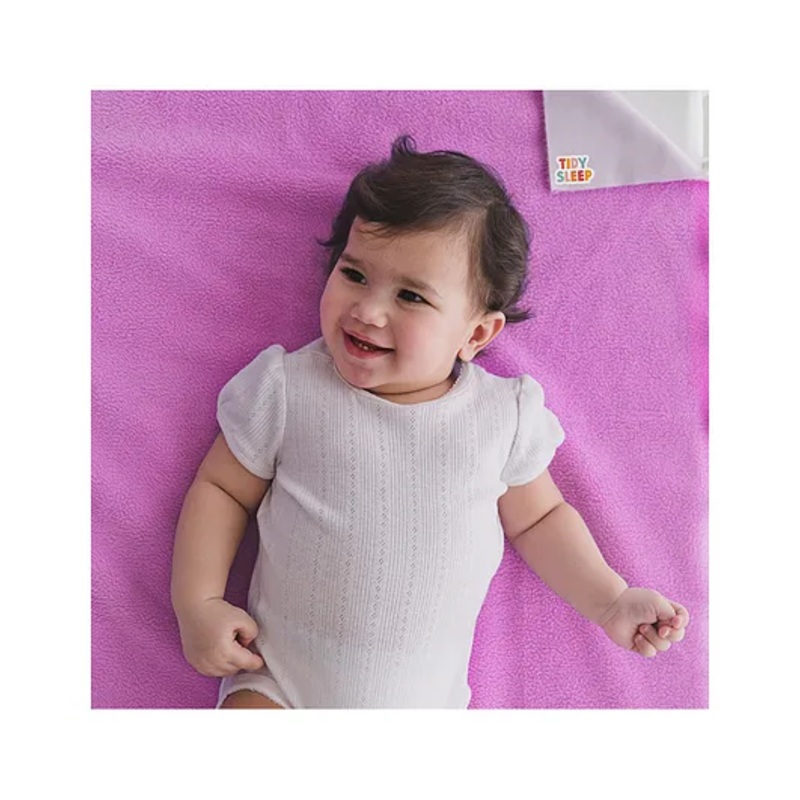 TIDY SLEEP Waterproof Baby Bed Protector Dry Sheet For New Born Babies- Babies Grape Pack of 2 (Medium)