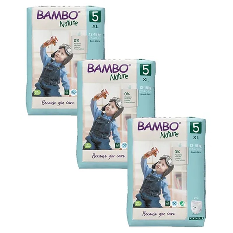 Bambo Nature Eco Friendly Pant Diapers with Wetness Indicator XL Size Pack Of 3 – 57 Pieces
