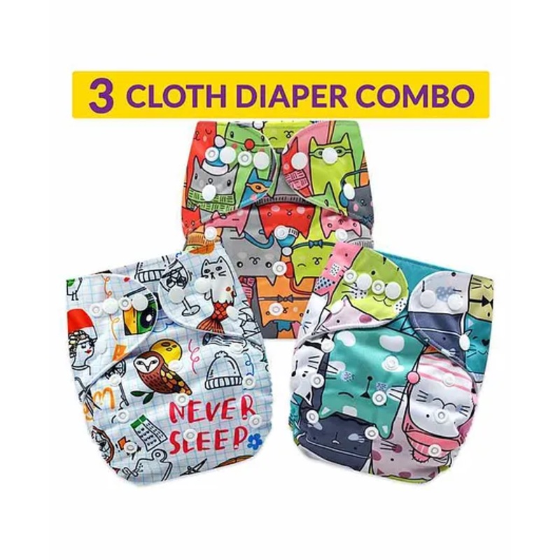 Bembika Reusable Cloth Diapers Multi Print Pack of 3 – Multiprint