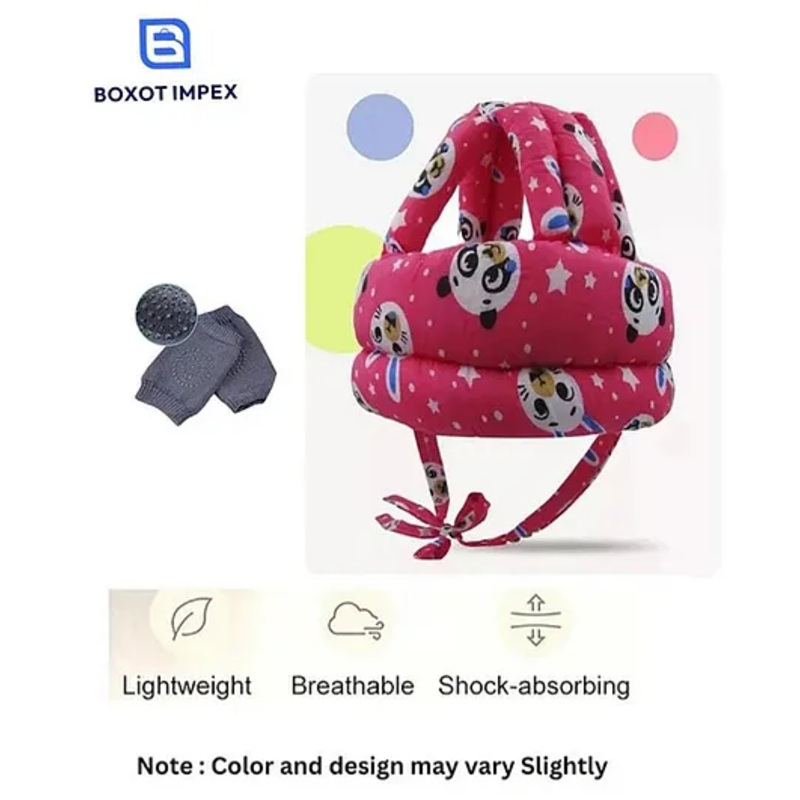 BOXOT IMPEX Adjustable Cushioned Baby Safety Helmet with knee pad (color may vary) HK-15