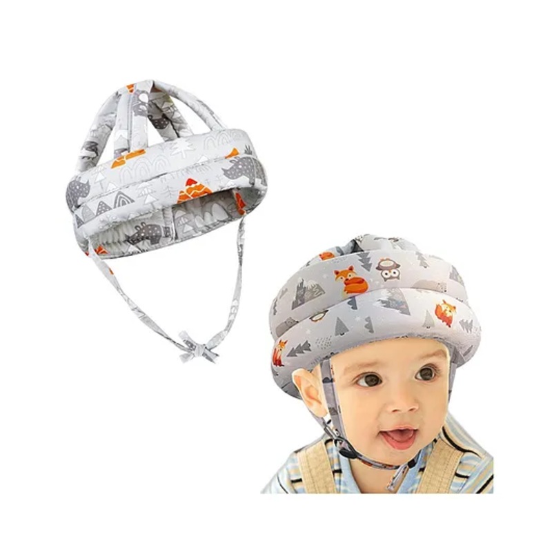 Bunie Adjustable Protective Baby Safety Helmet for Toddlers  Grey