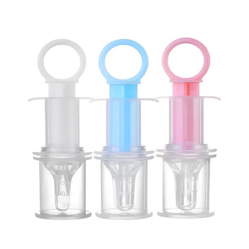 COZY VIBES Bpa Free Small Dose Feeder Silicone Pacifier Liquid Babys Medicine Dispenser with Oral Syringe – PACK OF 1 – COLOR MAY VARY