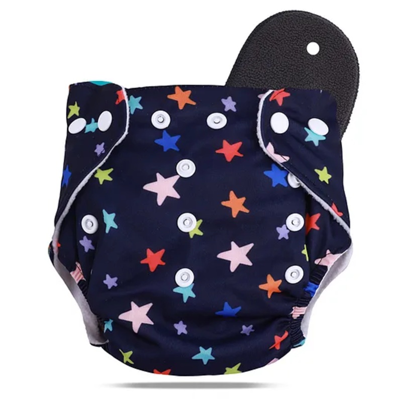 Devico Leakage Proof Reusable Cloth Diaper With 5 Layer High absorbent Pad Pack of 1 – Black