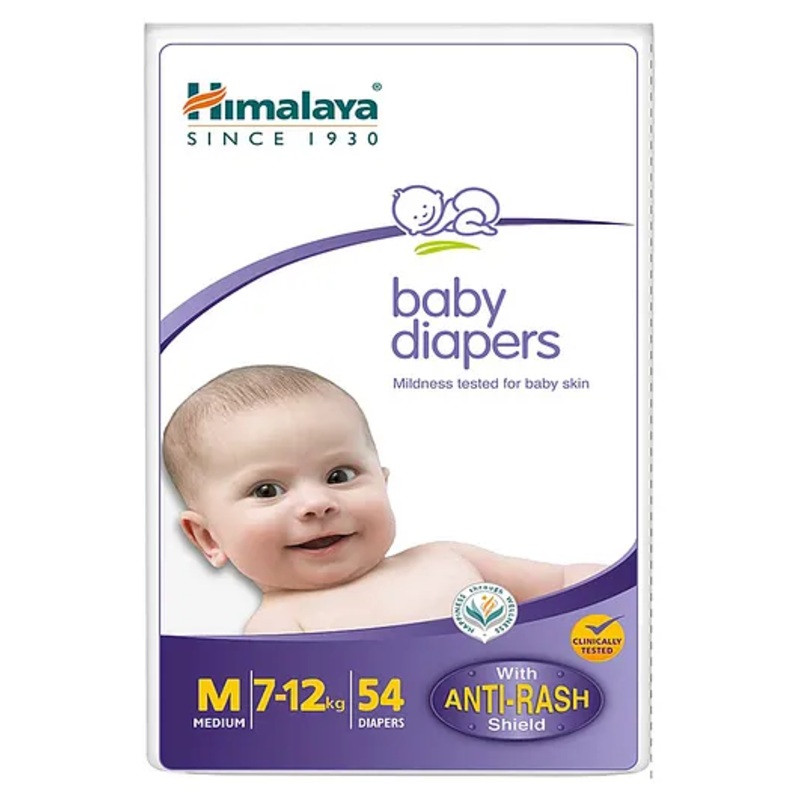 Himalaya Baby Diapers Tape With Anti Rash Shield Medium – 54 Pieces
