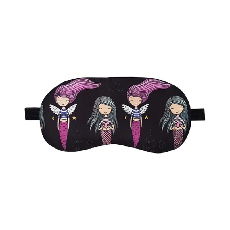 Jenna 4 Angel Black Printed Sleeping Eye Mask