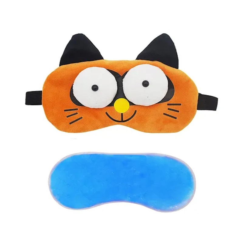 Jenna Cute 3D Cat Sleeping Eye Shade Mask Cover With Cooling Gel – Brown