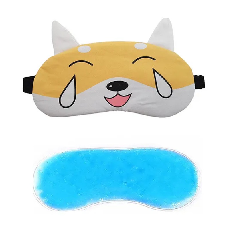 JENNA Sleeping Eye Mask With Cooling Gel Cartoon Tear Face Print – Yellow