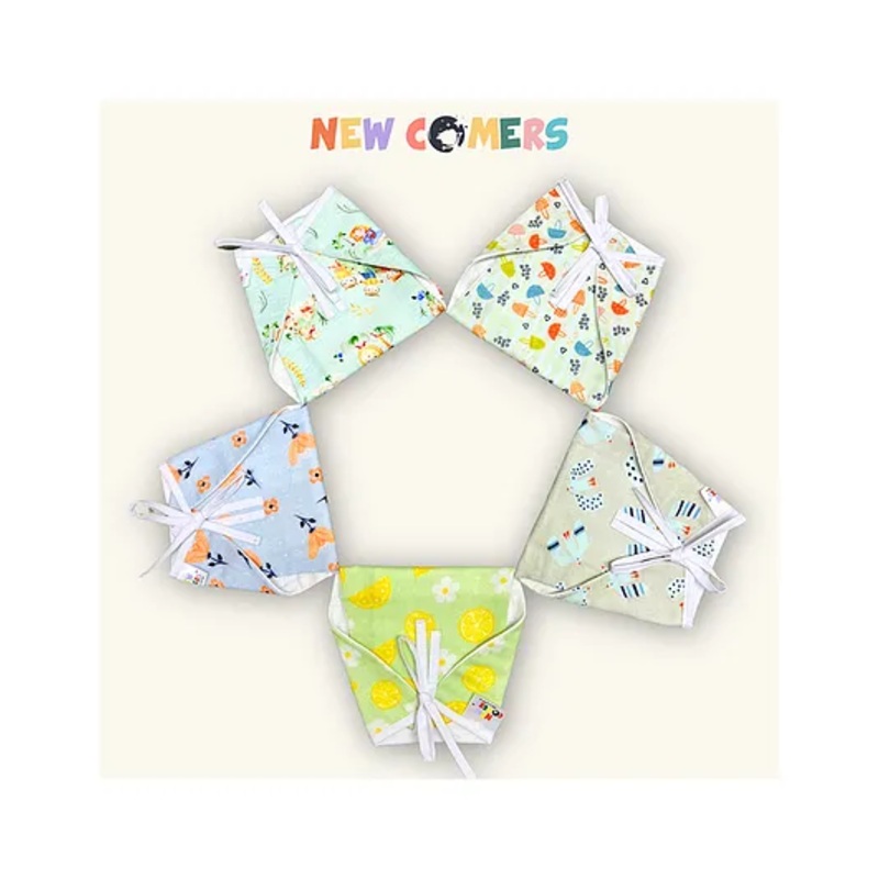 NEW COMERS  Pure Muslin Double Layered Langot For New Born Baby Pack Of 5-small