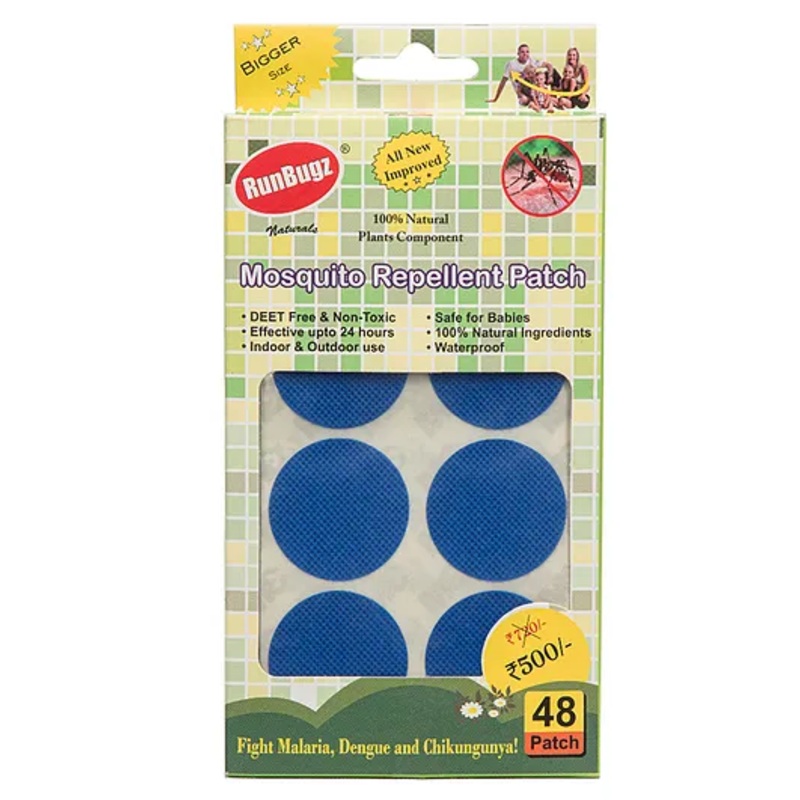 Runbugz Mosquito Repellent Patches – Plain (48) – Blue