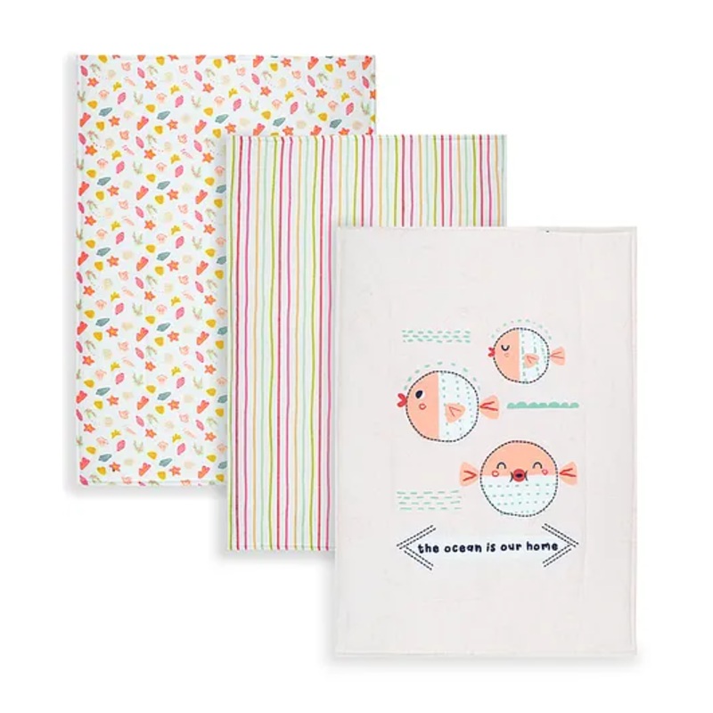 Tidy Sleep Sea Friends Diaper Changing Mats For Baby Pack Of 3