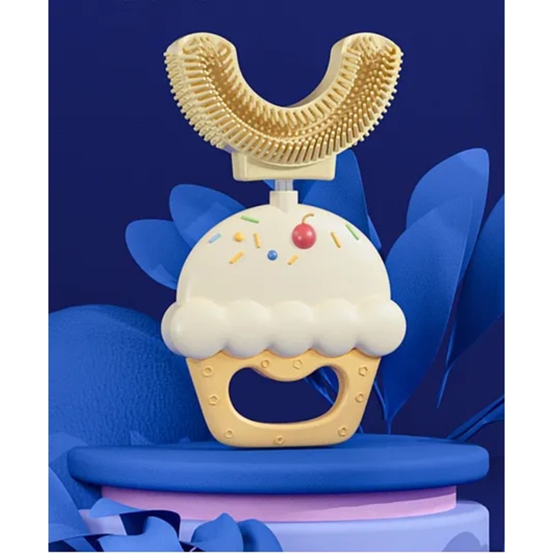 U shape Extra soft kids Toothbrush Icecream Shape-Beige