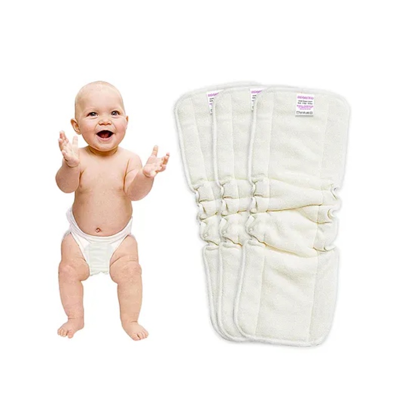 Bembika 5 Layer Bamboo Terry Nappy Inserts Pack of 3 – White