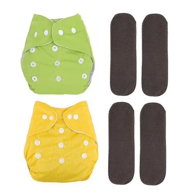 Domenico Reusable Diaper Cloth With Insert Pad Pack of 2 (Color May Vary)