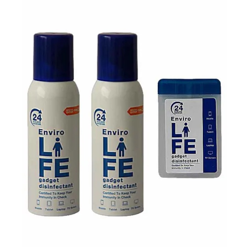 Envirolife Gadget Disinfectant Alcohol Based Sanitizer Spray Desks & Pocket Value Pack of 3 – 120 ml Each