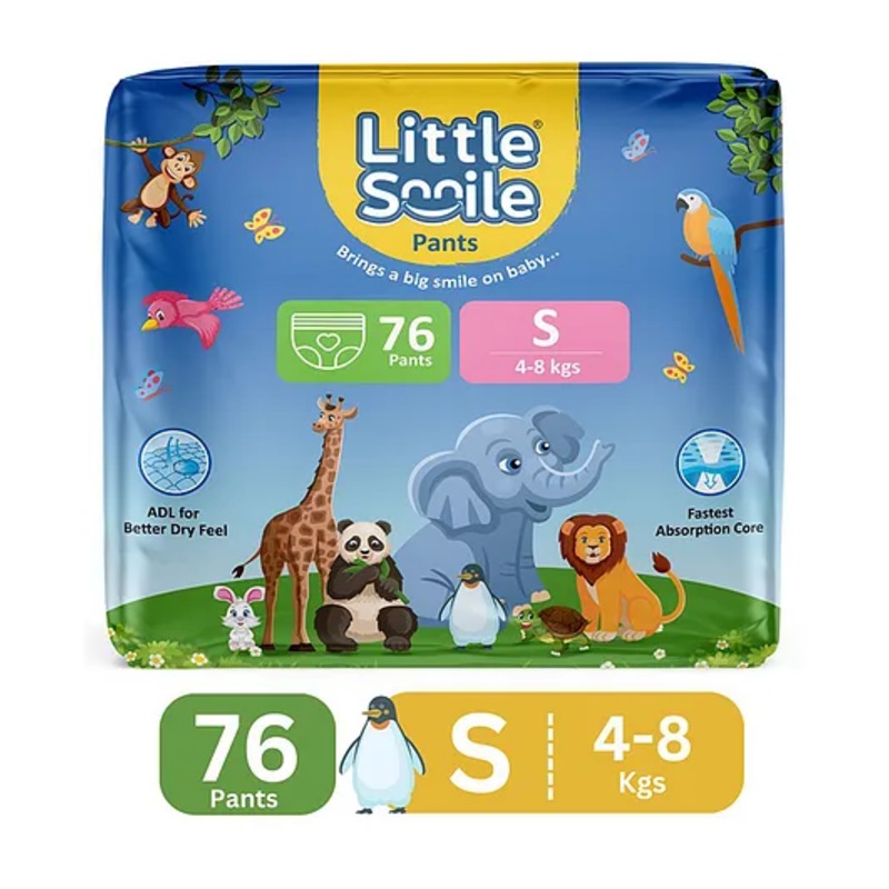 Little Smile Better Dry Feel Baby Diaper Pants – Small – S (76 Pieces)