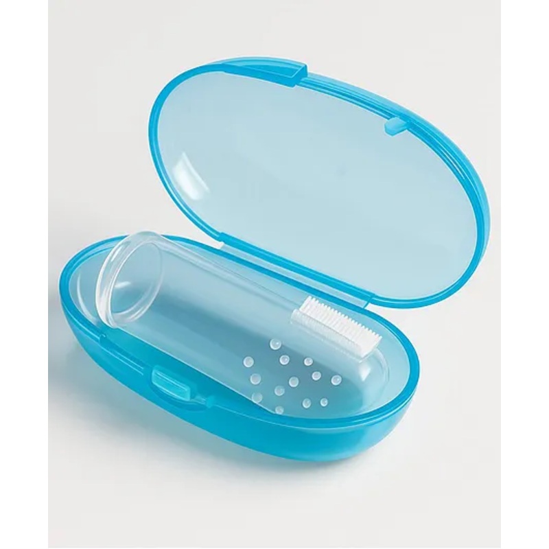 NeonateCare Silicone Baby Finger Brush for kids with Case- Blue
