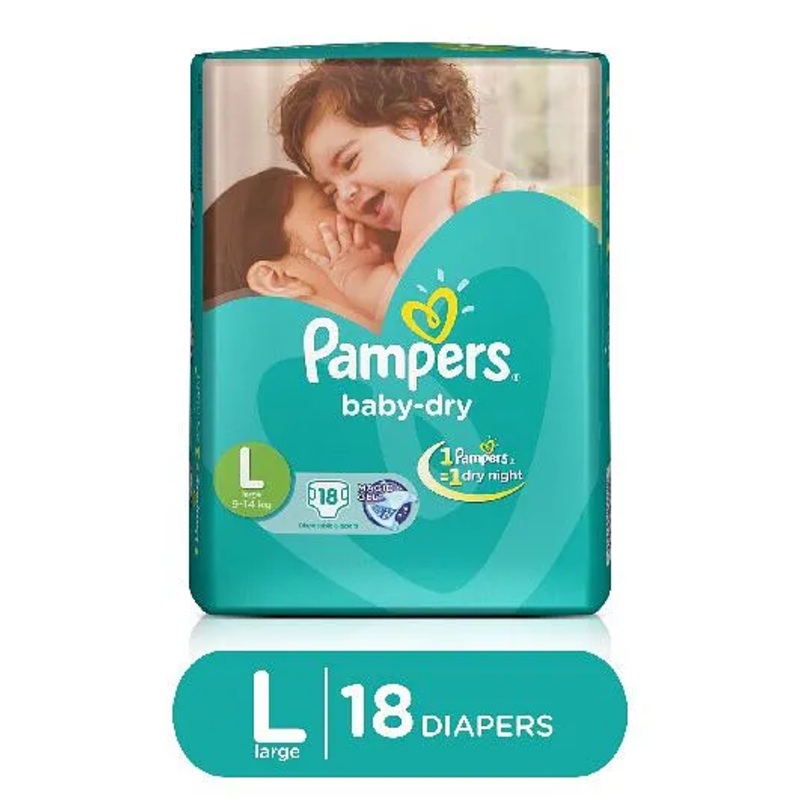 Pampers Taped Diapers Large (LG) 18 count