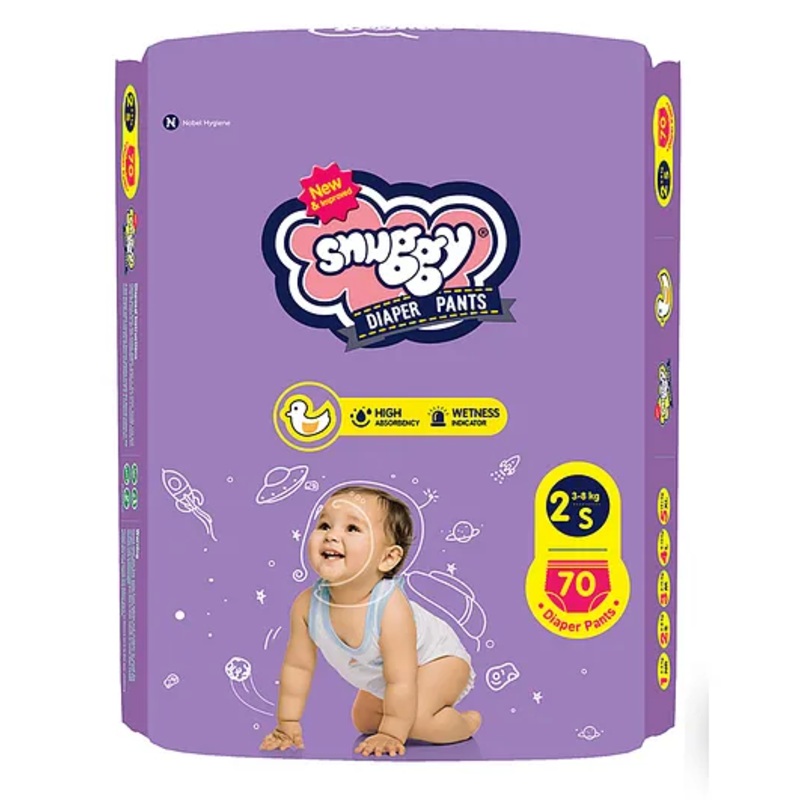 Snuggy Baby Diaper Pants Small 70 Diapers (Pack of 1), 3-8 kgs