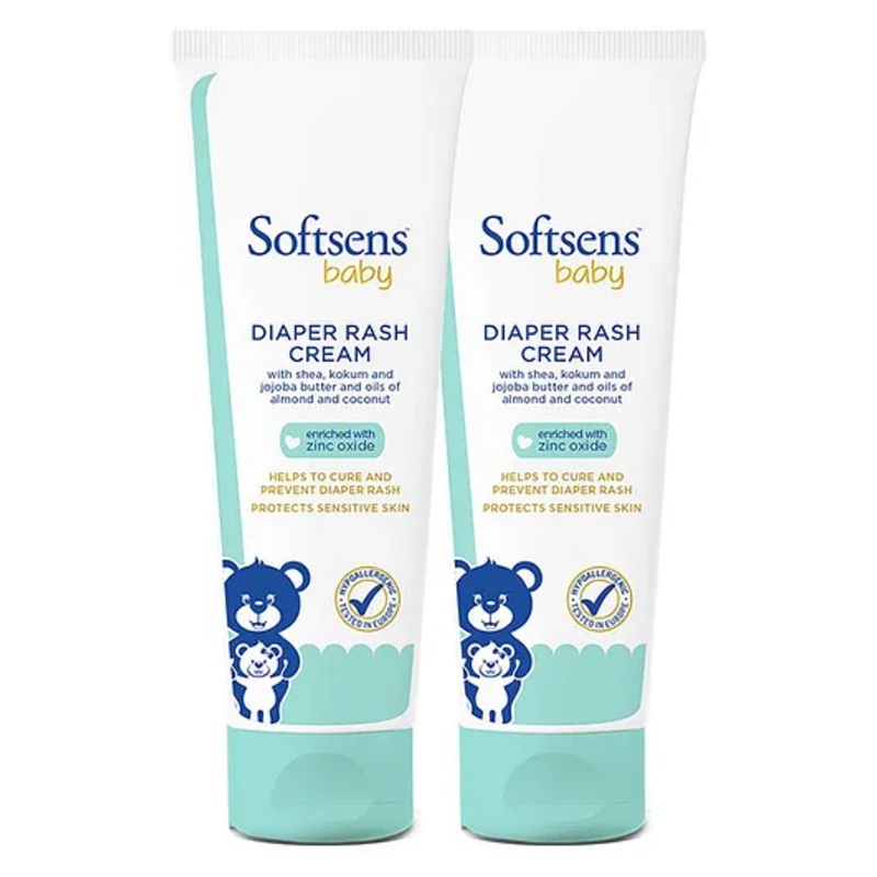 Softsens Baby Natural Diaper Rash Cream Enriched With Aloe Vera Juice and Shea Butter Pack of 2 – 50 g Each