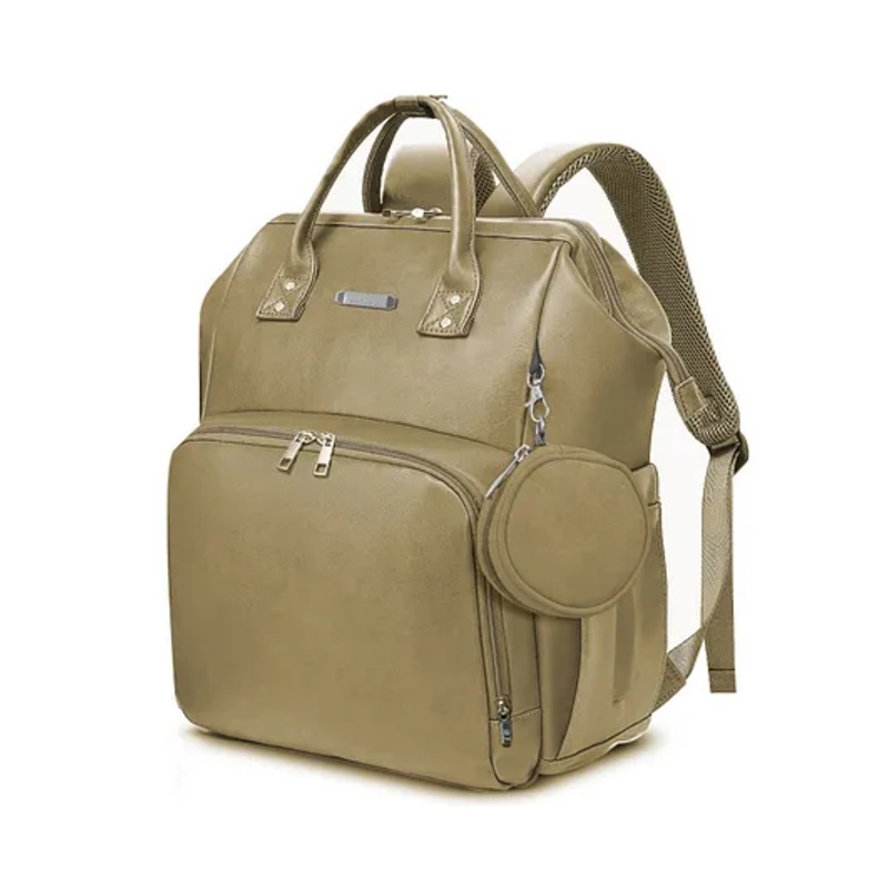 StarAndDaisy Diaper Bag for Mothers with Multi Compartments, Insulated Bottle Pockets, Waterproof, Ultra Vegan Leather, 30L capacity – Tan