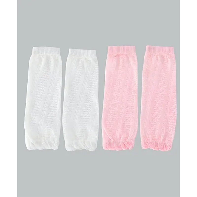 SYGA Cotton Mesh 2 Pairs Knee Pads – White & Pink