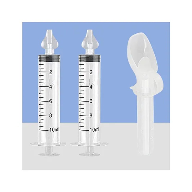 The Cheeky Kidzz Baby Pressure Nasal Syringe Nose Suction With Medicine Spoon Feeder For Babies BPA Free (MULTI-COLOURS)
