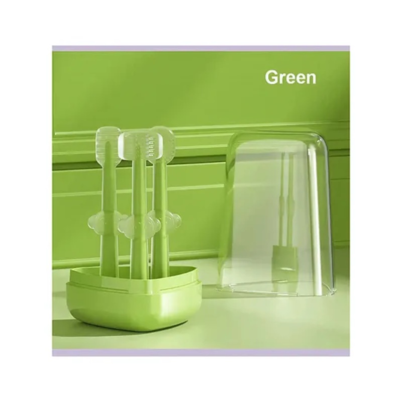 THE LITTLE LOOKERS Baby Toothbrush 3 in 1 Set – Green