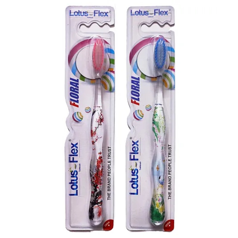 Yunicorn Max Floral Design Toothbrush Pack of 2  (Colour may vary)
