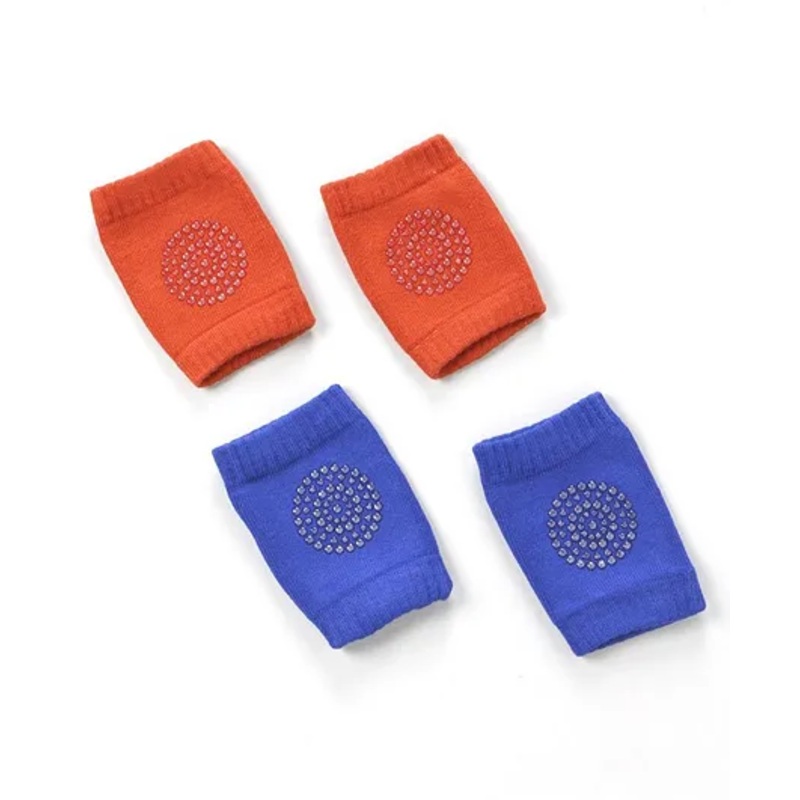 Baby Cotton Knee Pads Pack of 2 Pairs – Red & Blue