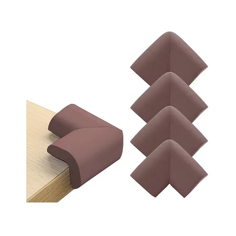 Baby Miniature L-Shaped Baby Safety Corner Protector Pack Of 4 – Brown
