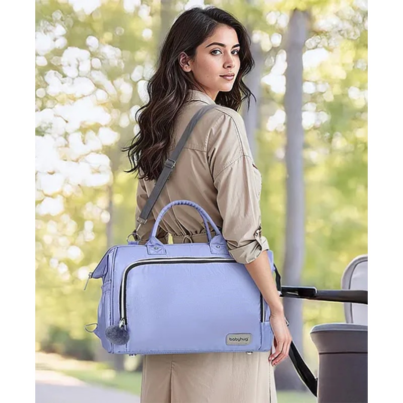 Babyhug 3-in-1 Diaper Bag Multifunctional Tote Sling & Backpack for Travel – Purple