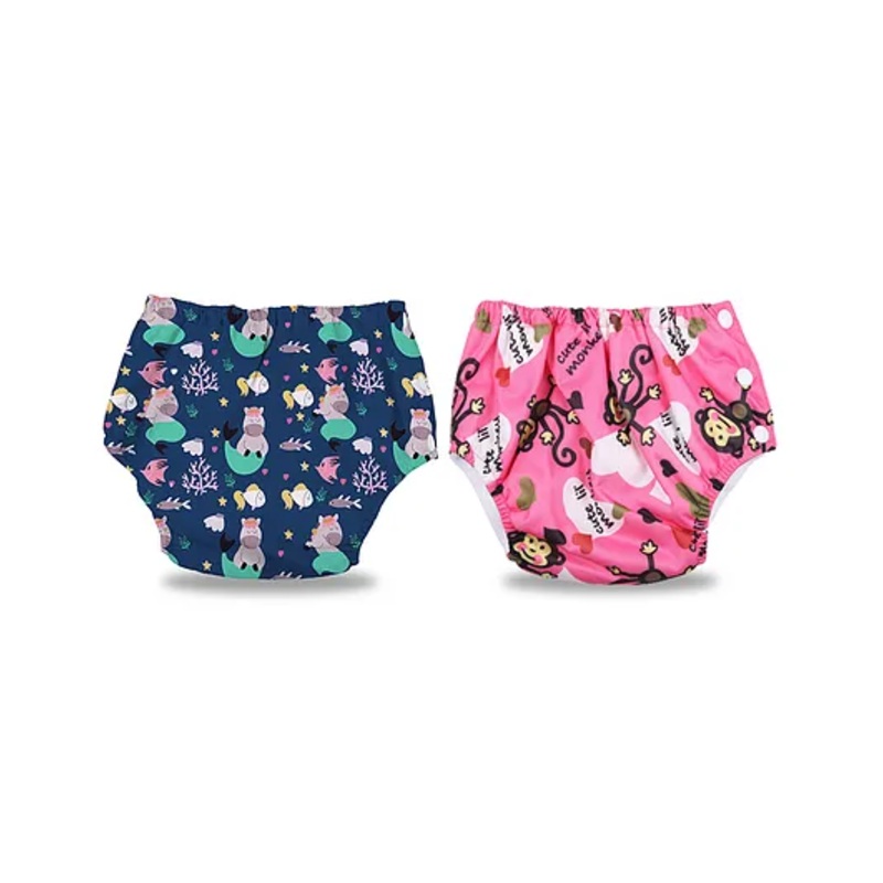 Chinmay Kids Baby Swim Diaper Waterproof Reusable Leakproof Adjustable Infant Pool Pant Boys And Girls Swim Diaper- Blue Pink