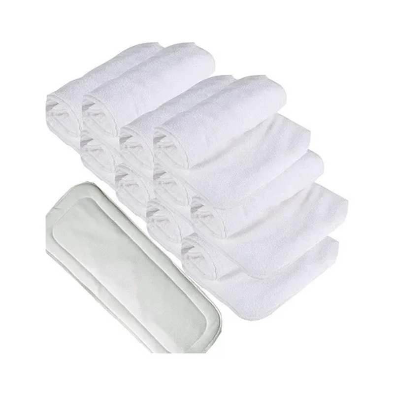 Domenico Reusable Diaper Cloth With Insert Pad Pack of 12 – White